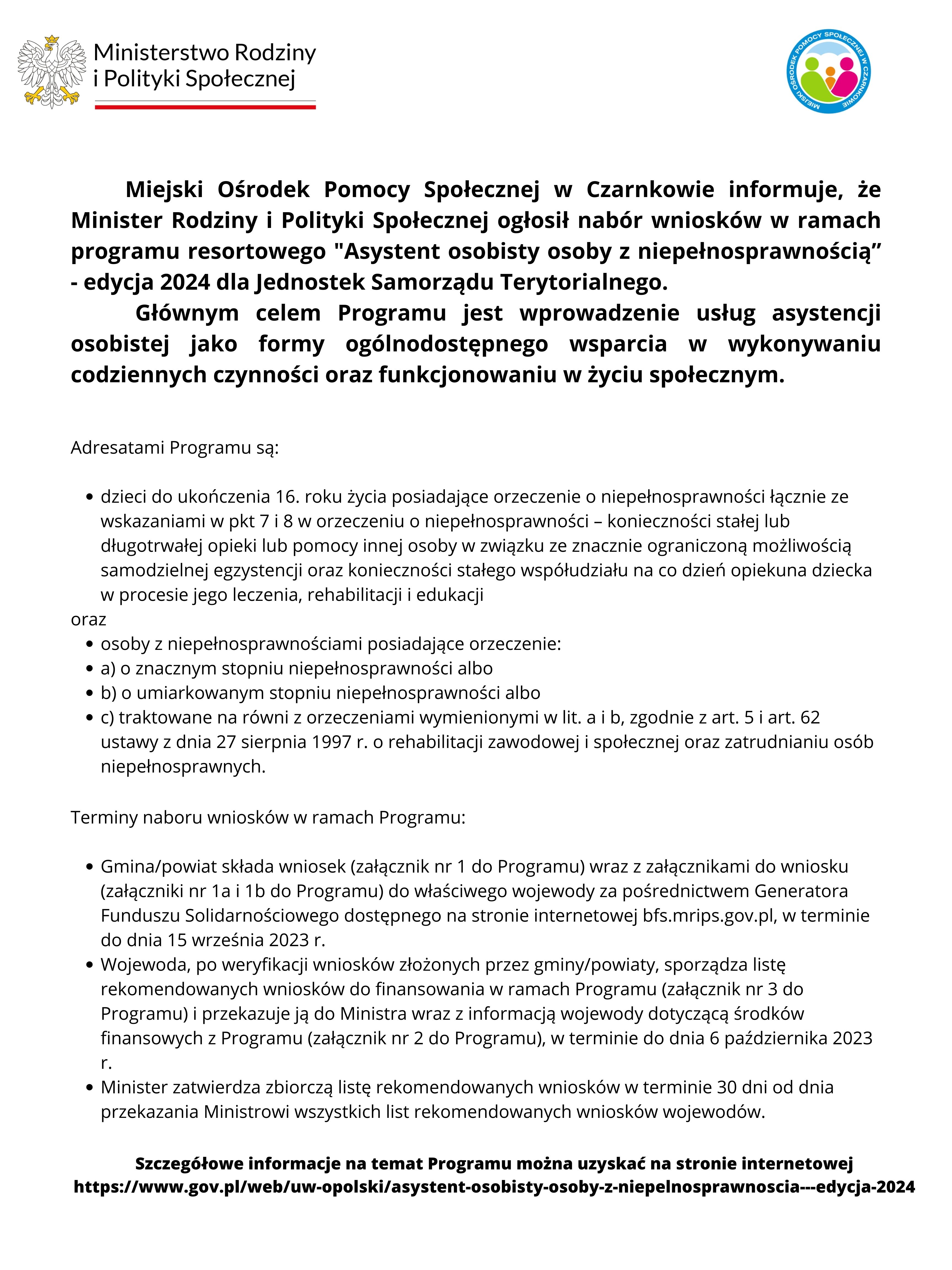 Asystent osobisty osoby z&nbsp;niepełnosprawnością- edycja 2024